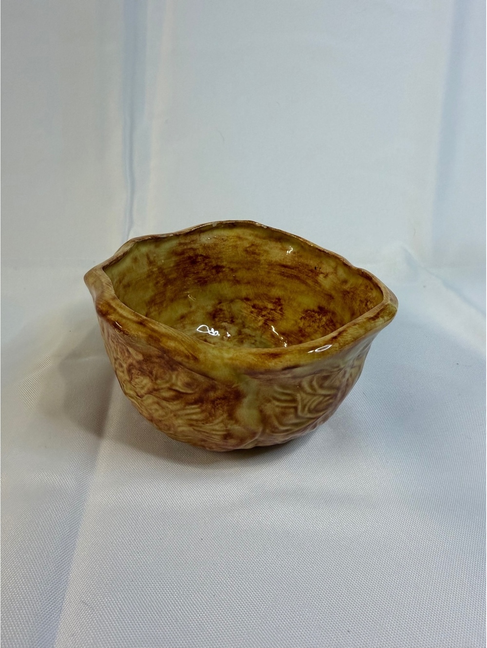 Handmade Vintage Ceramic Serving Bowl with Textured Design